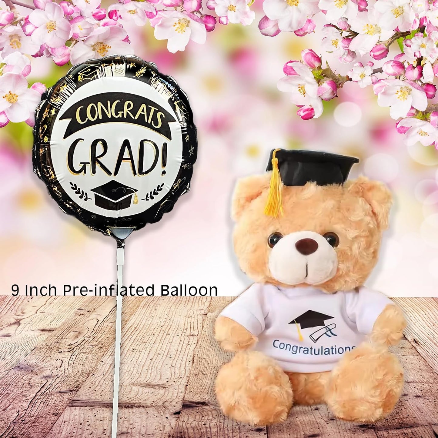 2025 Graduation Gifts Set Care package, Congrats Grad Gift Basket Set Include Balloon, Candy Cookies & Snacks Teddy Bear for Senior College Graduated Boy/Girl