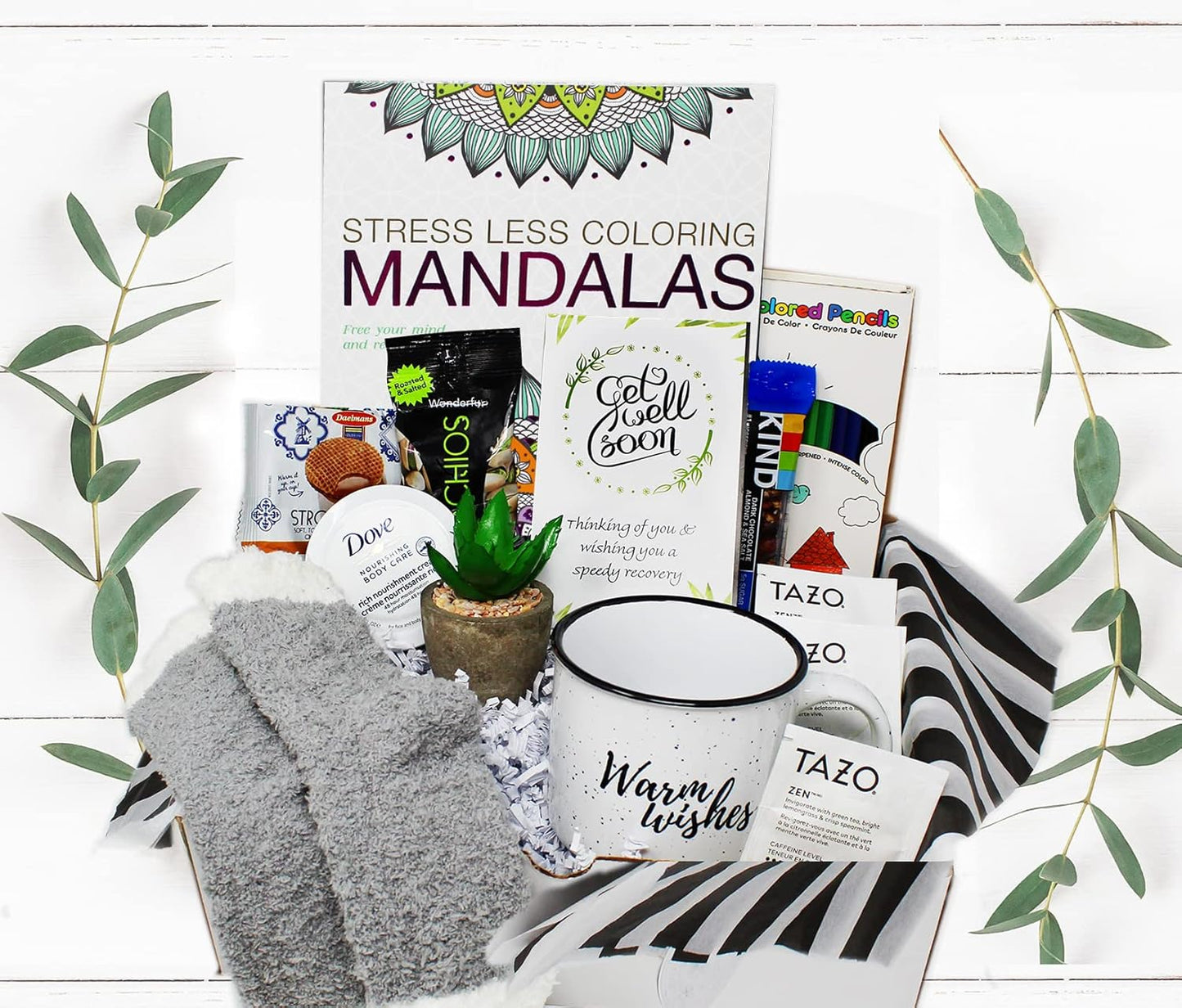 GET WELL SOON Gift basket for women CARE PACKAGE variety box w/snacks After Surgery or Injury Speedy Recovery, feel better soon gift, cancer, hospital w/Self Care Stress Relief Gift, Encouragement