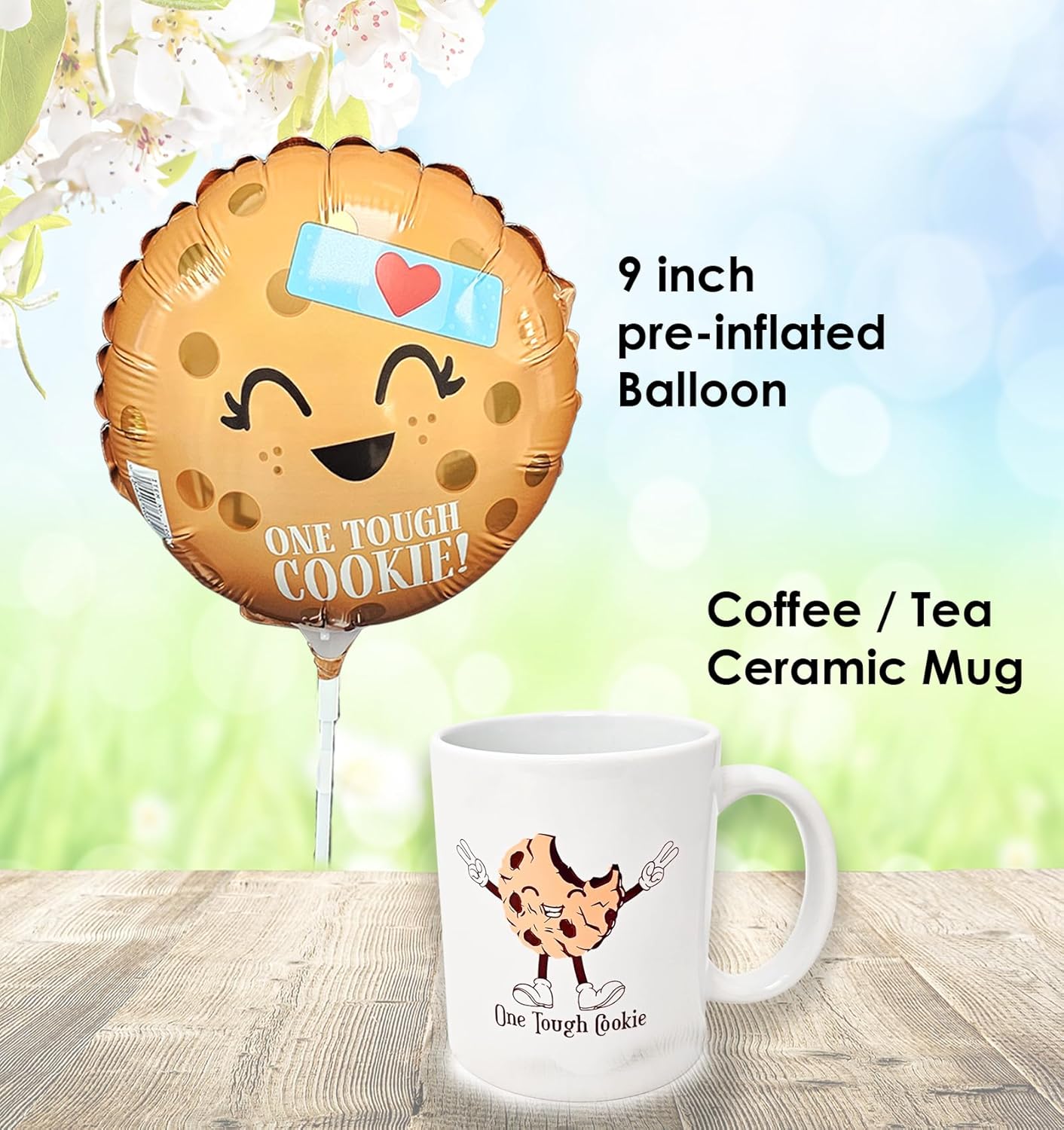 Get well Soon, One Tough Cookie Gift Basket, Care package Snack Box with Cookie, Balloon, Beautifully Feel better son for kids teenage or Adults, Original Unique gift box