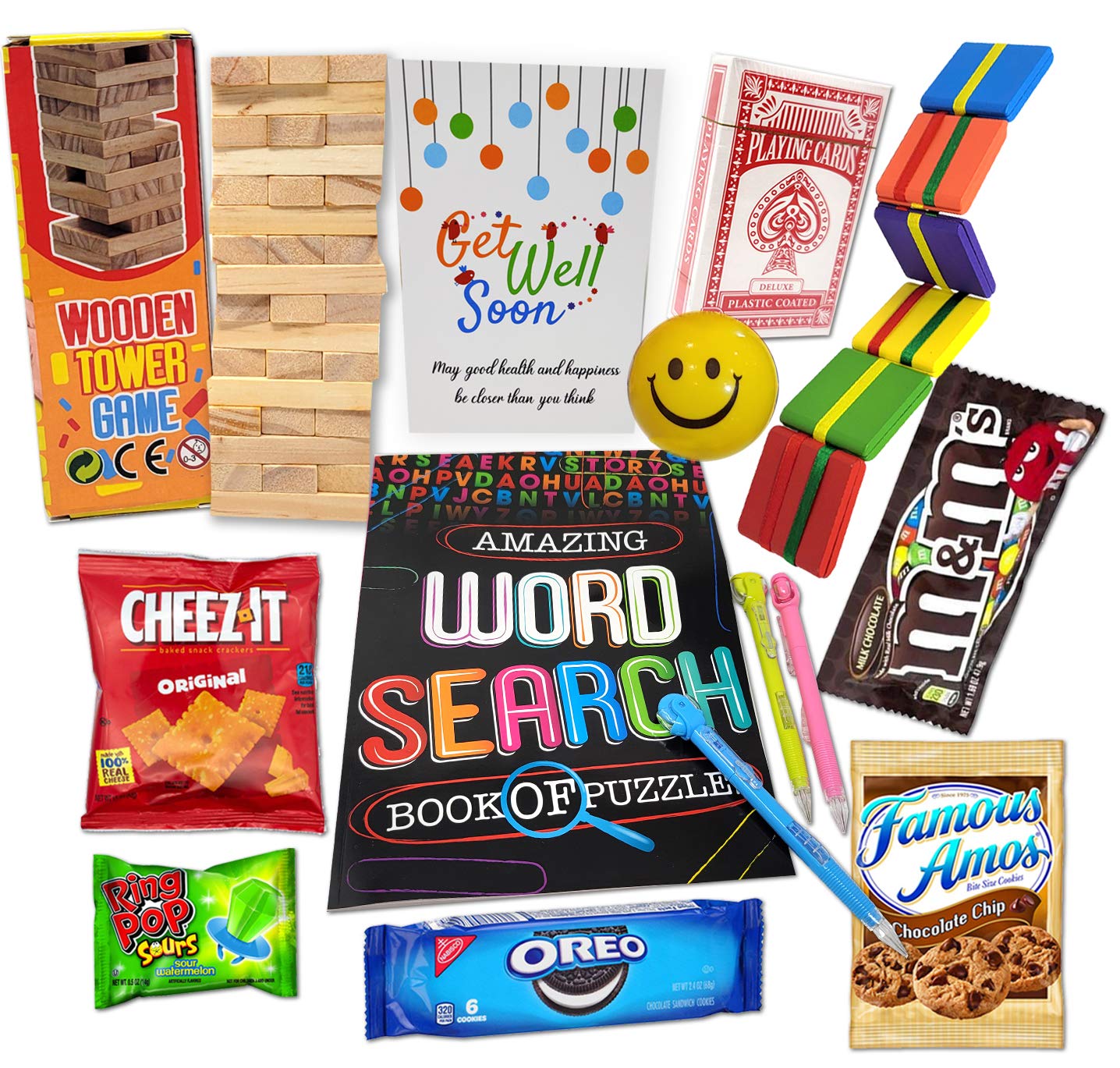Kids GET WELL GIFT basket, Care package for a sick child boygirl, Feel better soon for home or hospital wactivity games, toys, candy & snacks bundle, Covid, cancer, surgery recovery Encouragement