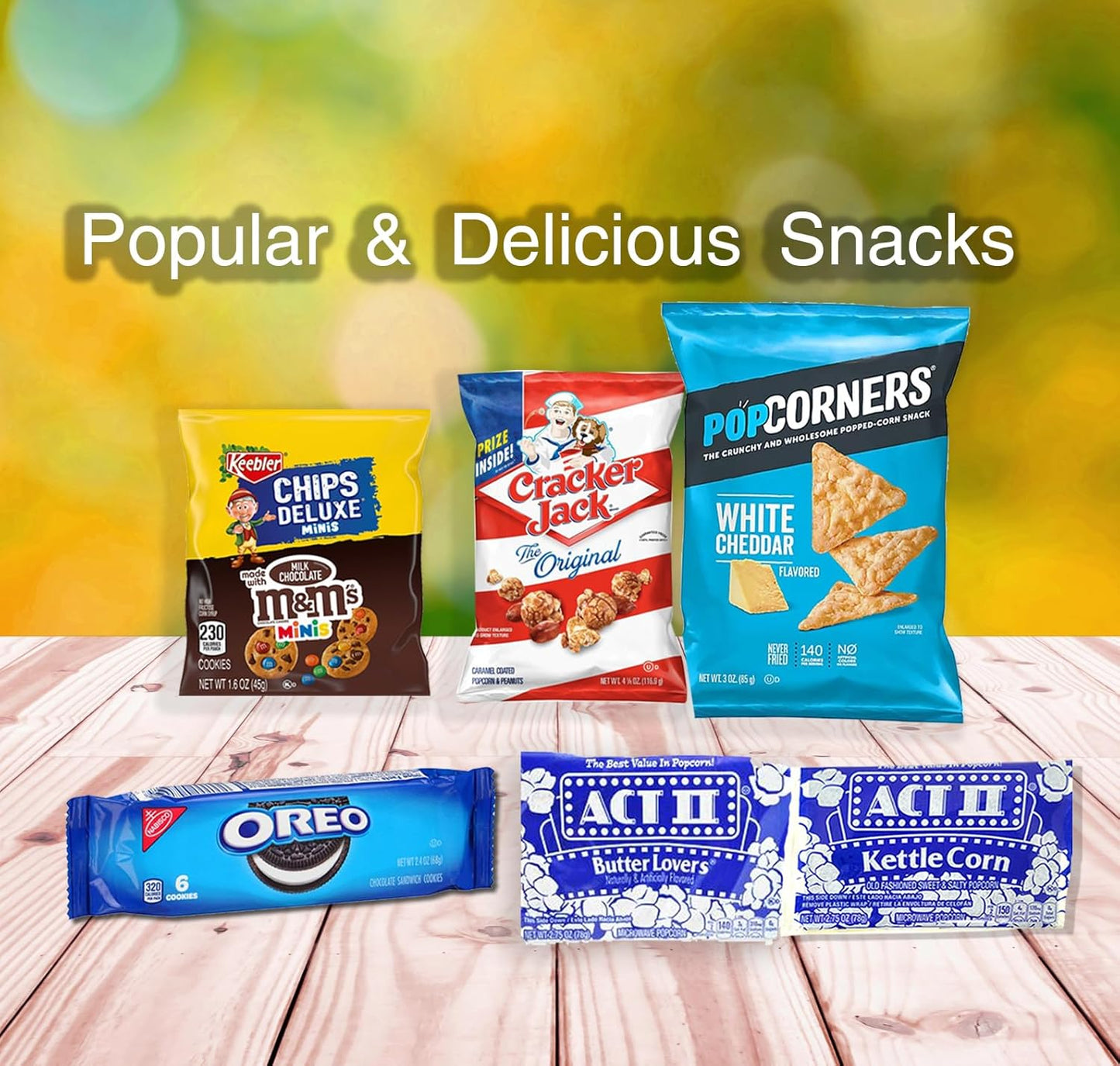 Movie Night Gift Basket Snacks Candy & Popcorn, Full size Treats for Kids, College Students & Family, Care Package Birthday Gift or popcorn lover, family night