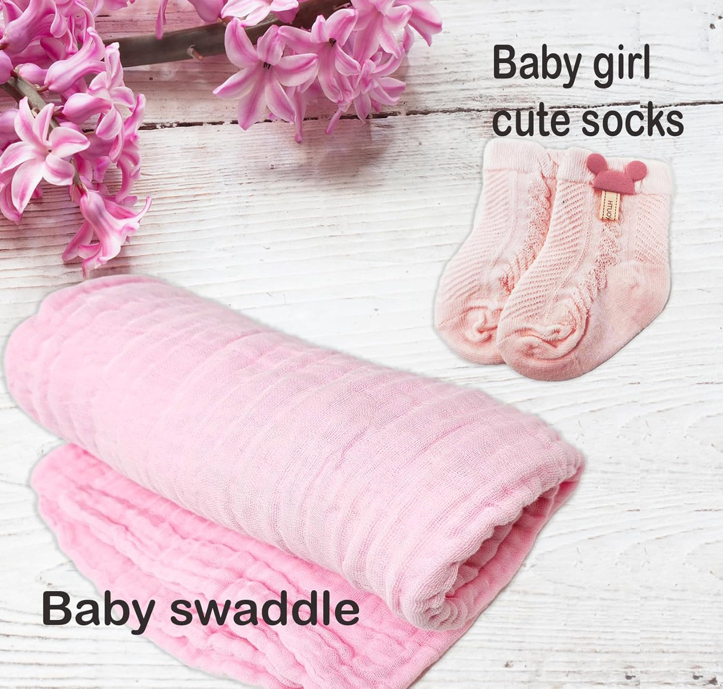 New Baby Girl Gift Basket for a New mom Pink Baby Gift Set. Welcome Baby Care Package All w/Newborn Essentials Bundle for Expecting Moms Baby Shower, After Labor (9 pc)