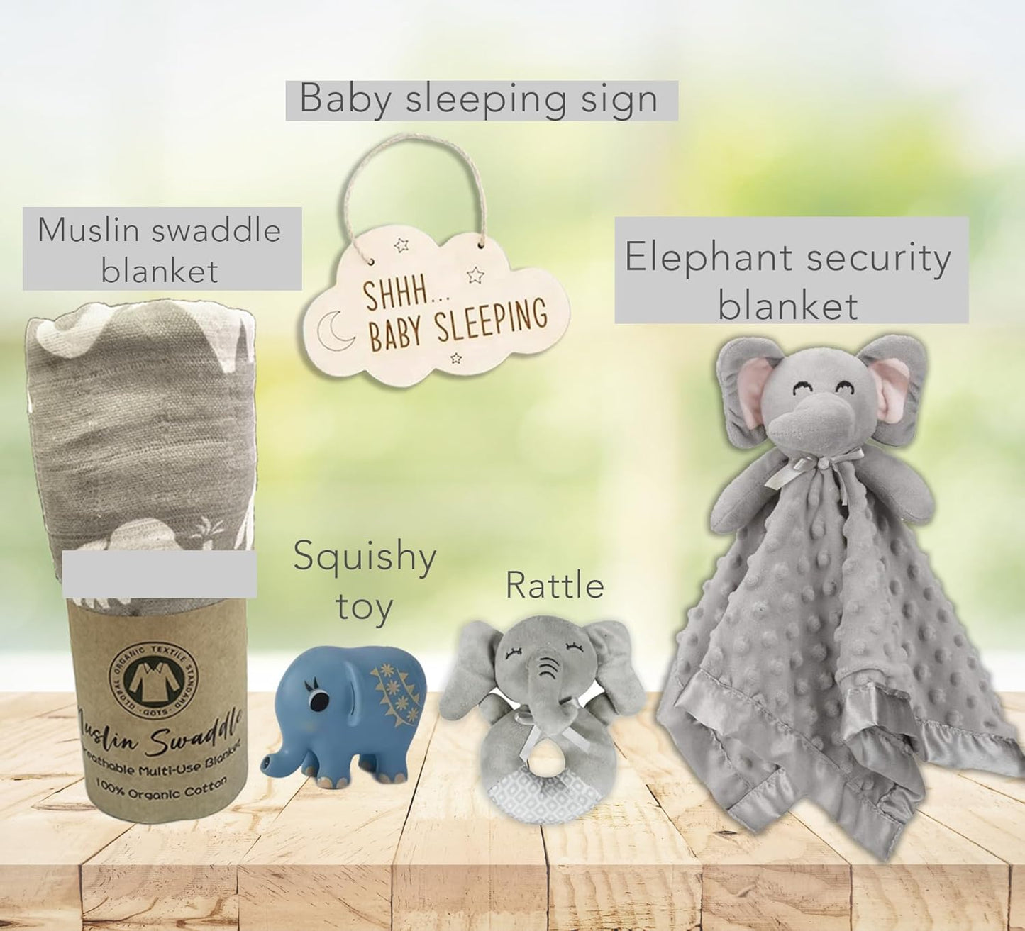New Baby Boy/Girl Gift Basket (20 Items) for a New mom Elephant Baby Gift Set. Welcome Baby Care Package All w/Newborn Essentials Bundle for Expecting Moms Baby Shower, After Labor Unisex