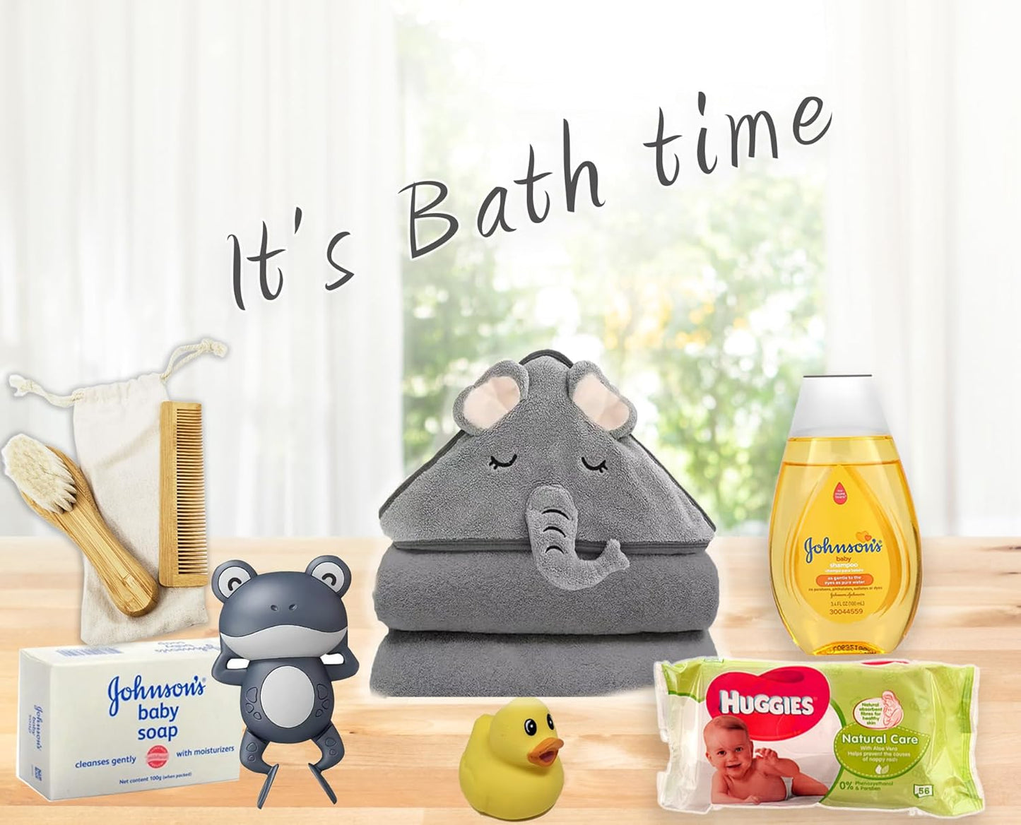 New Baby Boy/Girl Gift Basket (20 Items) for a New mom Elephant Baby Gift Set. Welcome Baby Care Package All w/Newborn Essentials Bundle for Expecting Moms Baby Shower, After Labor Unisex