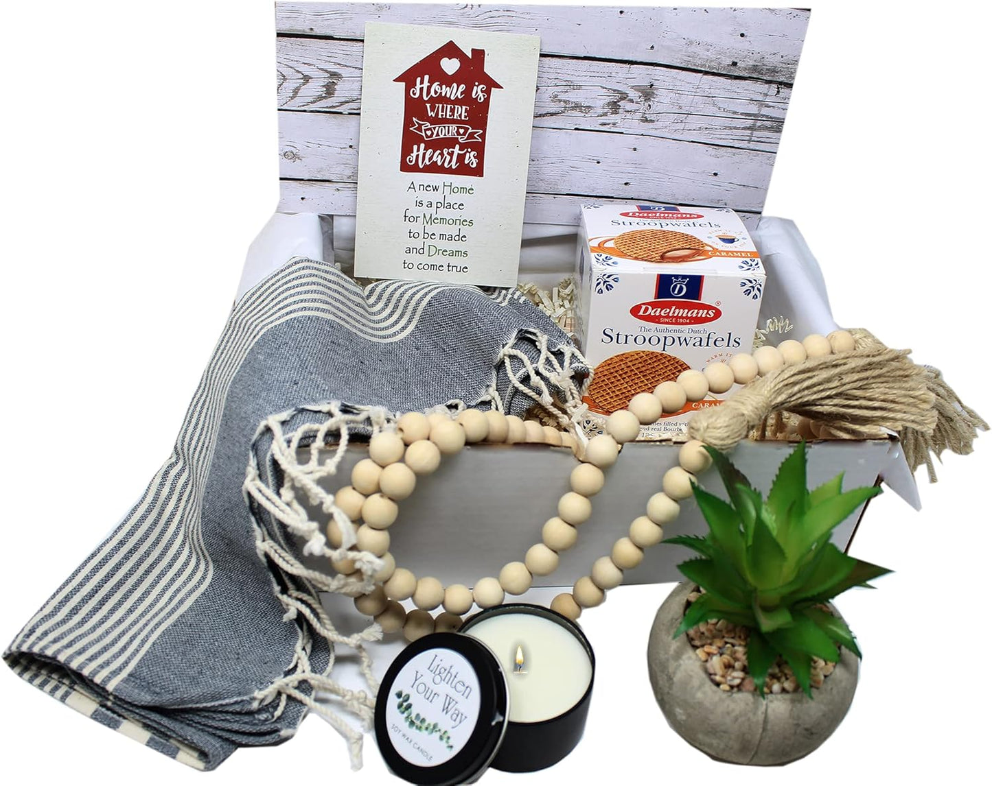 Perfect Housewarming Gift Basket for New Home | Hostess House Warming Gift for Couple Gift for Women of Home décor and Snacks, Welcome Family to a New Home