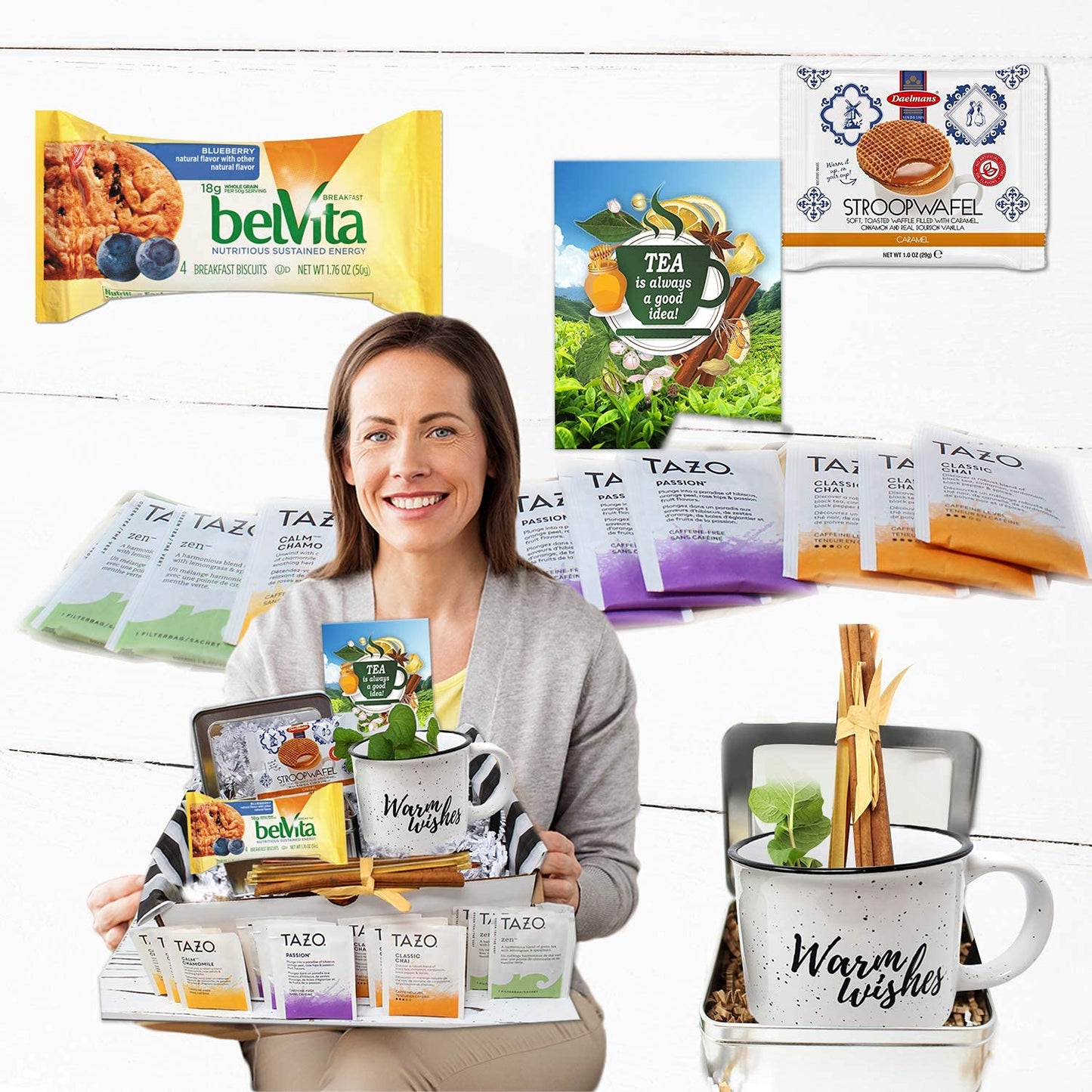 Tea gift set | TEA LOVERS Gift baskets | Thinking of you gift basket | Birthday gift basket for women, care package for women, Grandma, Grandpa, Nurse, for her or him a variety tea Mother's day gift