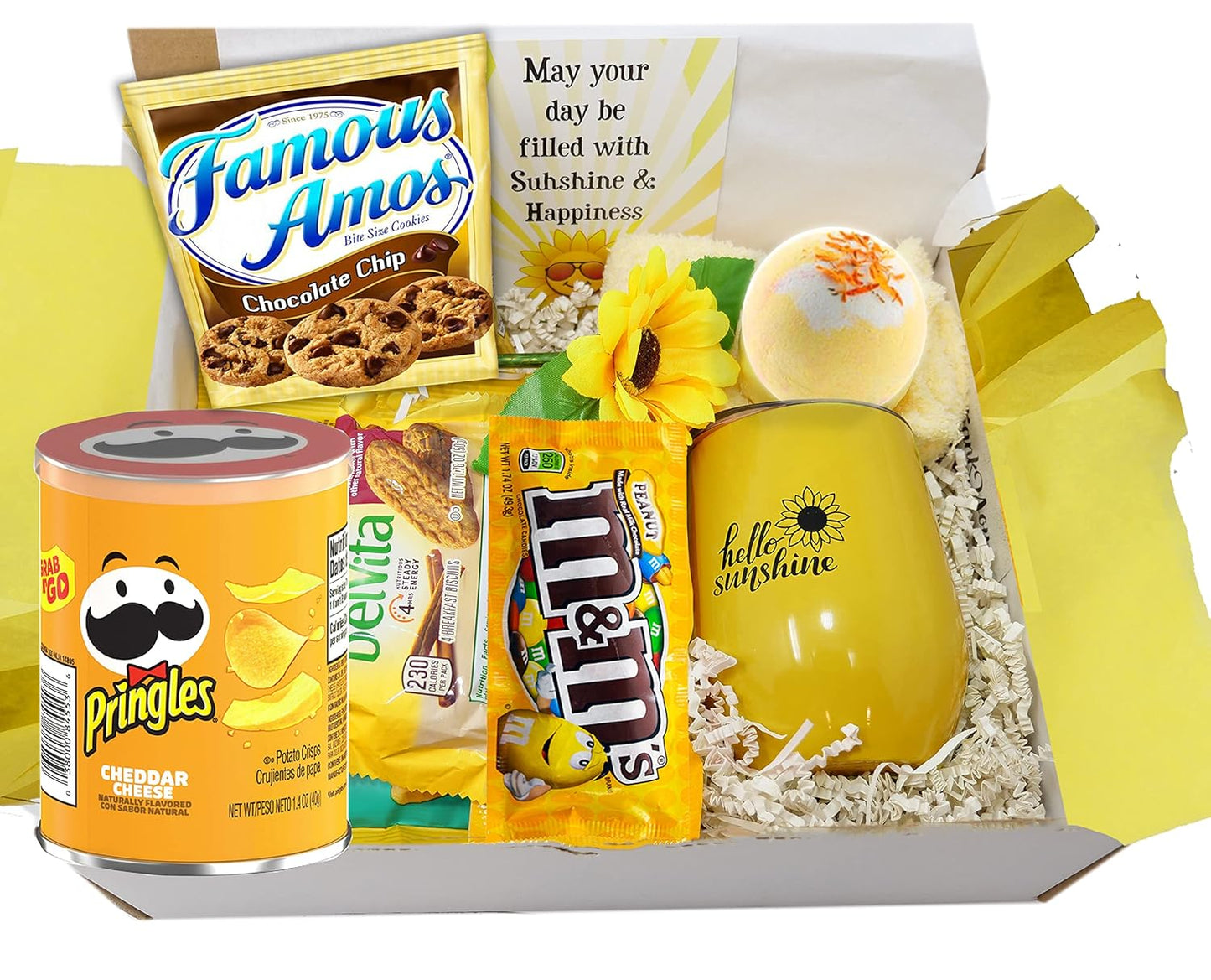 Thinking of you gift for Women | Get well Care Package | Missing you Unique gift basket & Sympathy, You are my sunshine Yellow Sunflower gift | college students, Wife, Sister, girlfriend, bday