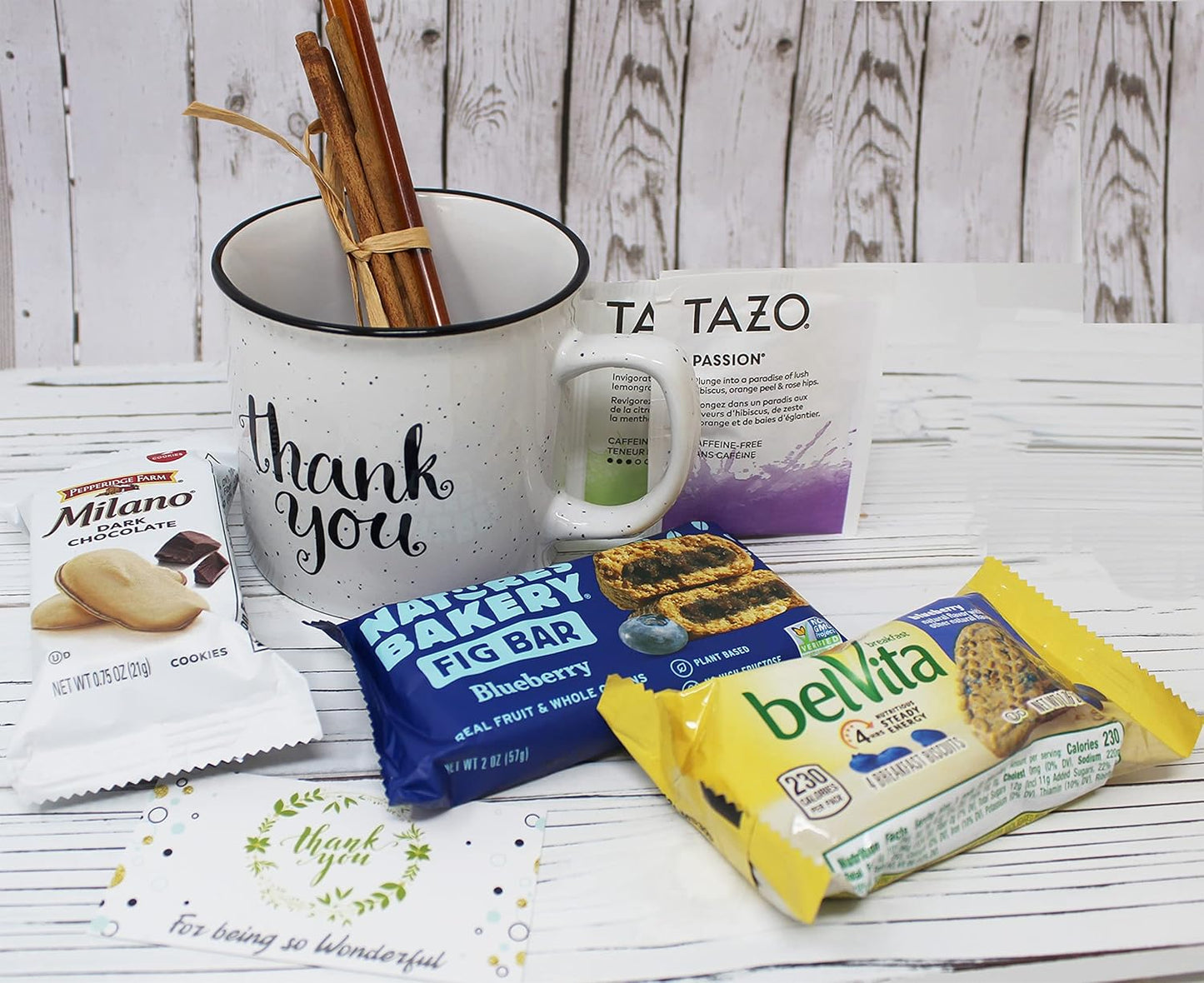THANK YOU Gift basket in a Coffee mug, w/snacks, candy care package for Friend, Employee Coworker gift Gratitude, Cookies & Bars for Nurse, Doctor, Teacher appreciation, sister, Boss, Candy in a mug