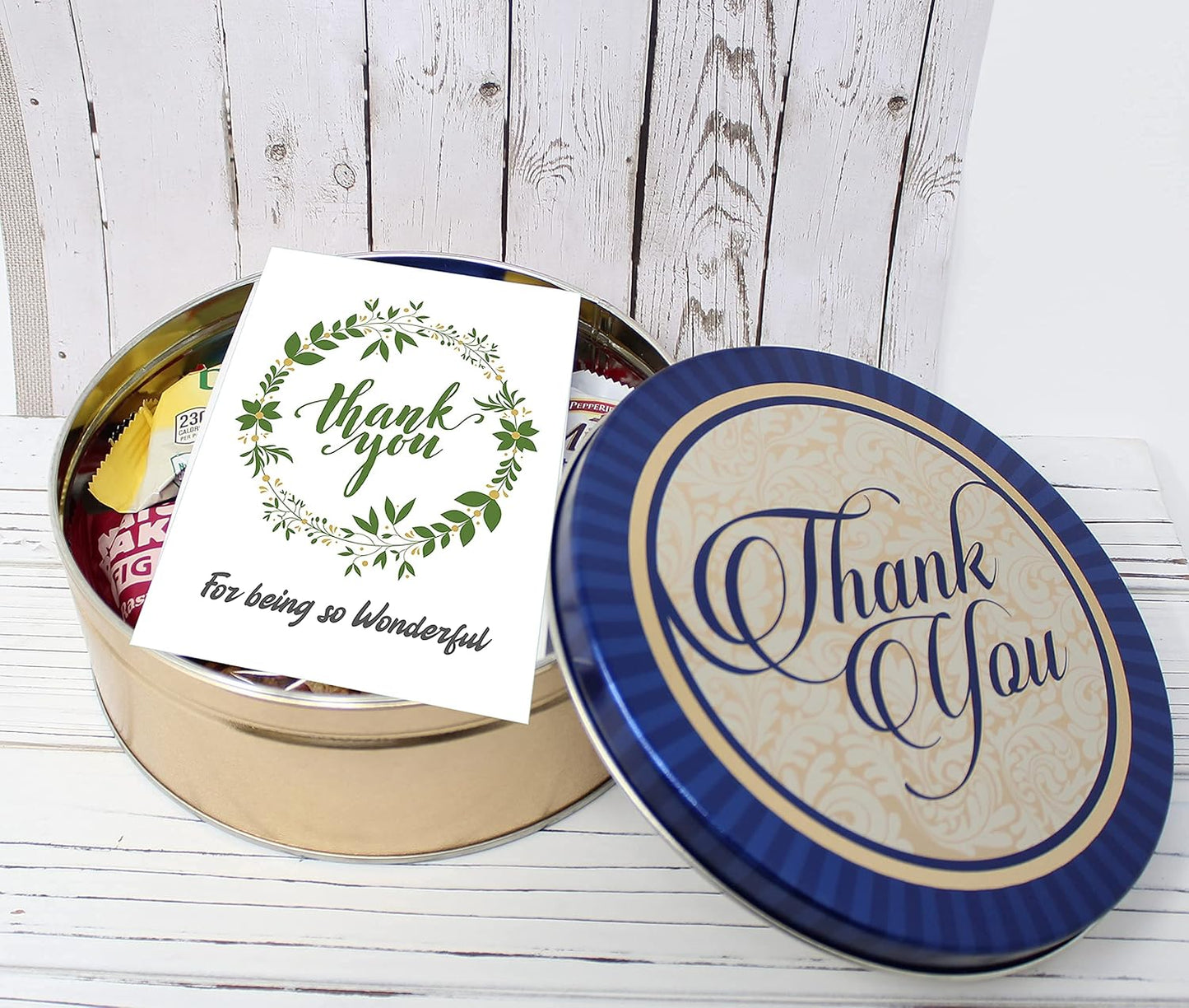 THANK YOU Gift basket in a tin, snacks care package for Friend, Coworker, & Gratitude, variety box cookies & bars for Nurse, Doctor, Teacher appreciation, sister, Employee, Boss