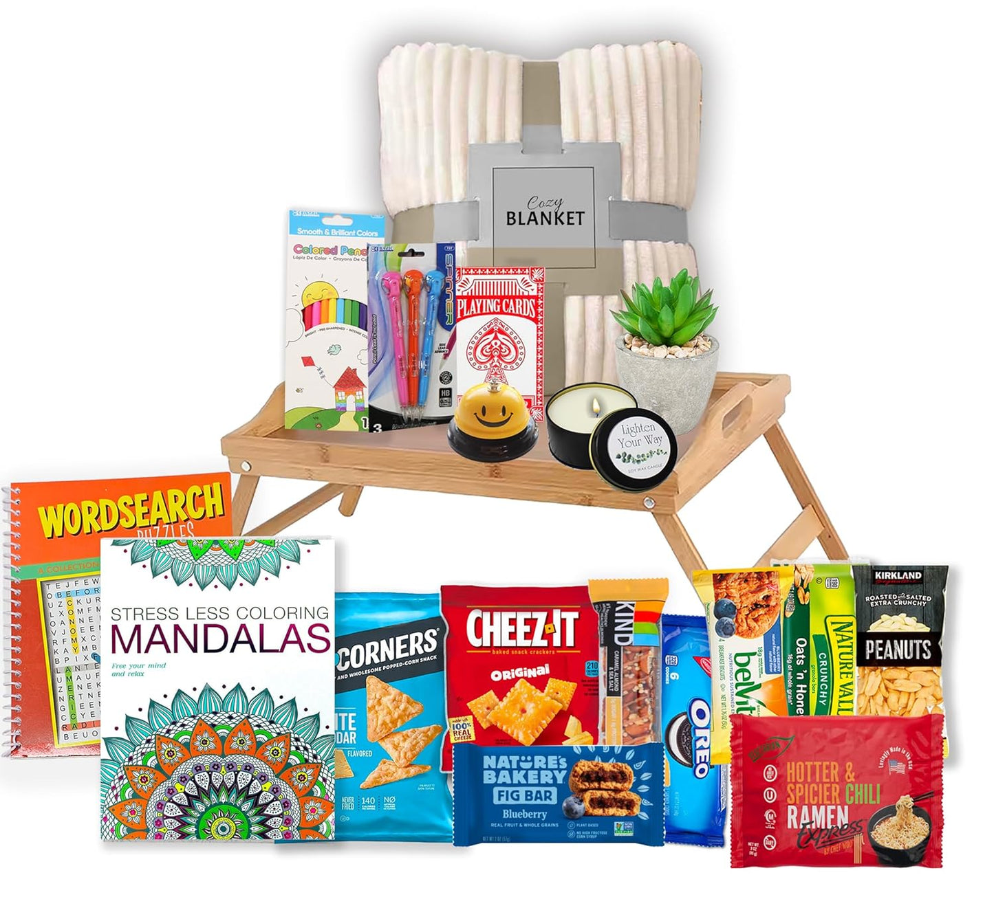 The Ultimate GET WELL soon Gift Basket | Care Package gift Speedy recovery gift set w/bed tray, books, snacks & blanket Feel better soon hospital gift bundle for Man, Woman, Kids Boy Girl Teenager