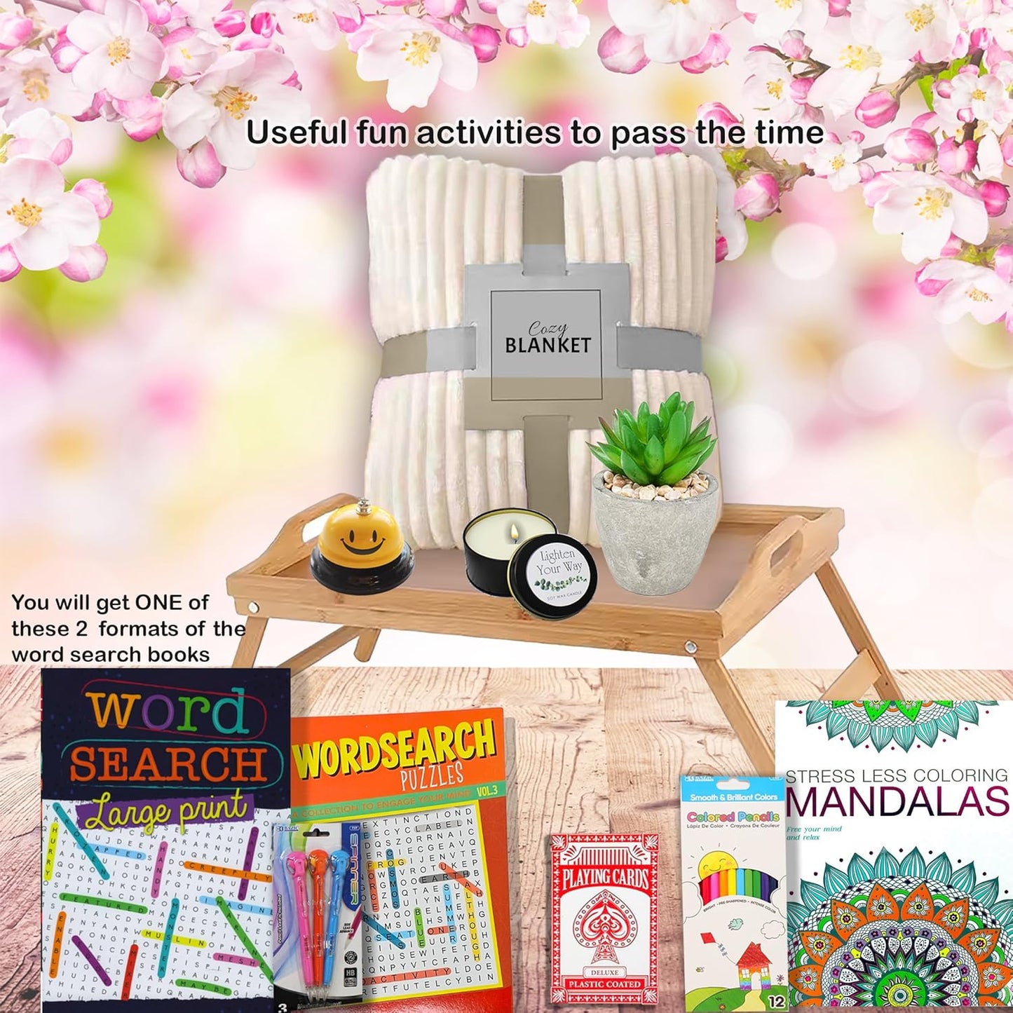 The Ultimate GET WELL soon Gift Basket | Care Package gift Speedy recovery gift set w/bed tray, books, snacks & blanket Feel better soon hospital gift bundle for Man, Woman, Kids Boy Girl Teenager