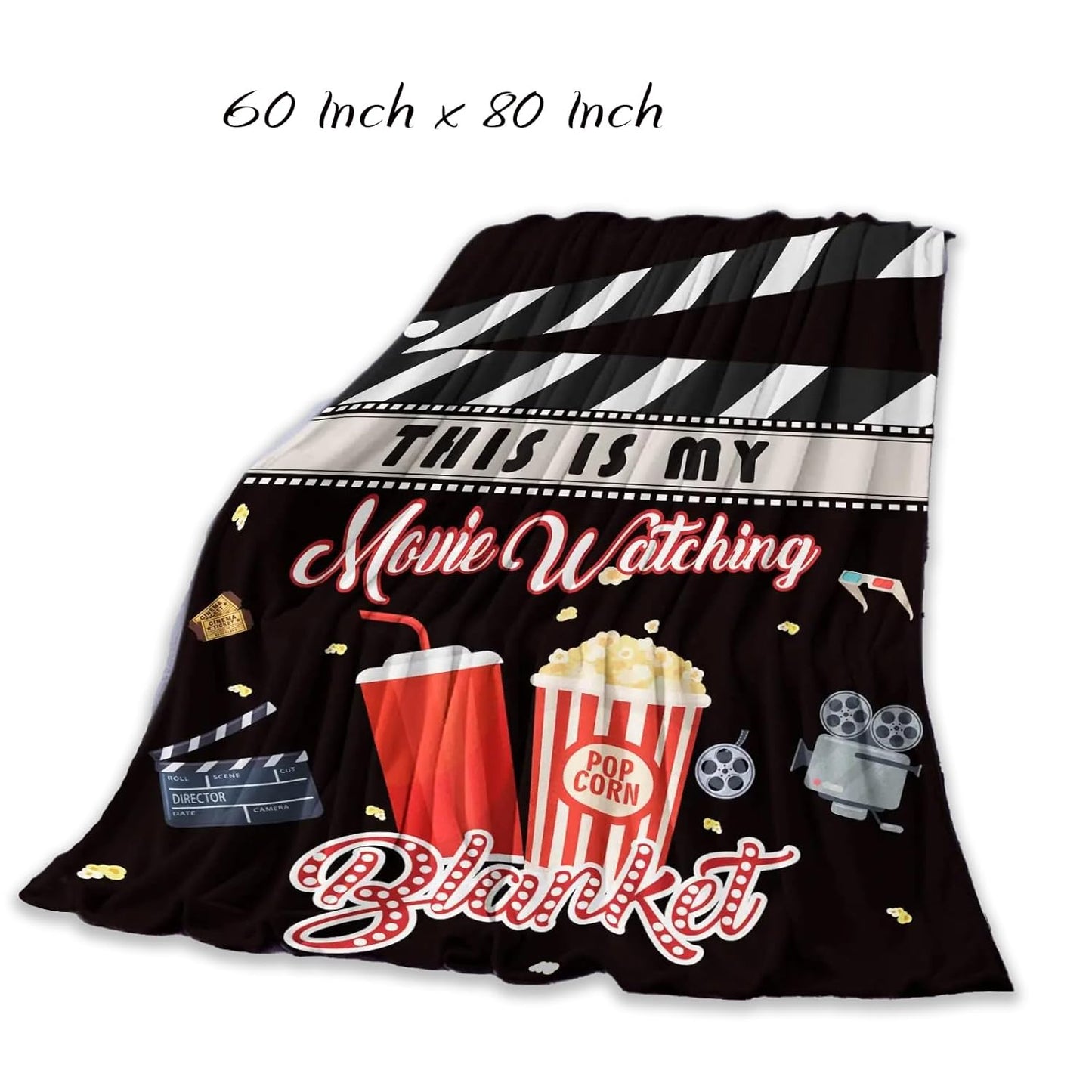 Ultimate Movie Night Gift Basket, HOUSEWARMING Gift for couples, Variety Care Package w/ Snacks, Full-Size candy variety POPCORN LOVER box for couple new house gift set, Family or birthday Gift w/Candy & Blanket