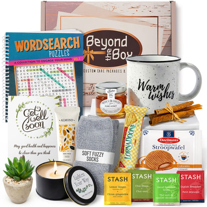 Get well soon Gift Basket for women  Care Package wsnacks & greeting card, after-surgery hospital recovery variety gift, cancer, Injury  Feel better soon, Speedy recovery encouragement gift