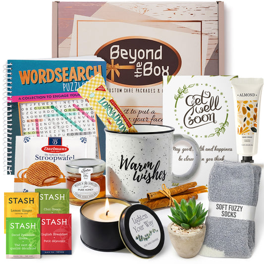 Get well soon Gift Basket for women  Care Package wsnacks & greeting card, after-surgery hospital recovery variety gift, cancer, Injury  Feel better soon, Speedy recovery encouragement gift