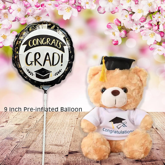 2025 Graduation Gifts Set Care package, Congrats Grad Gift Basket Set Include Balloon, Candy Cookies & Snacks Teddy Bear for Senior College Graduated Boy/Girl