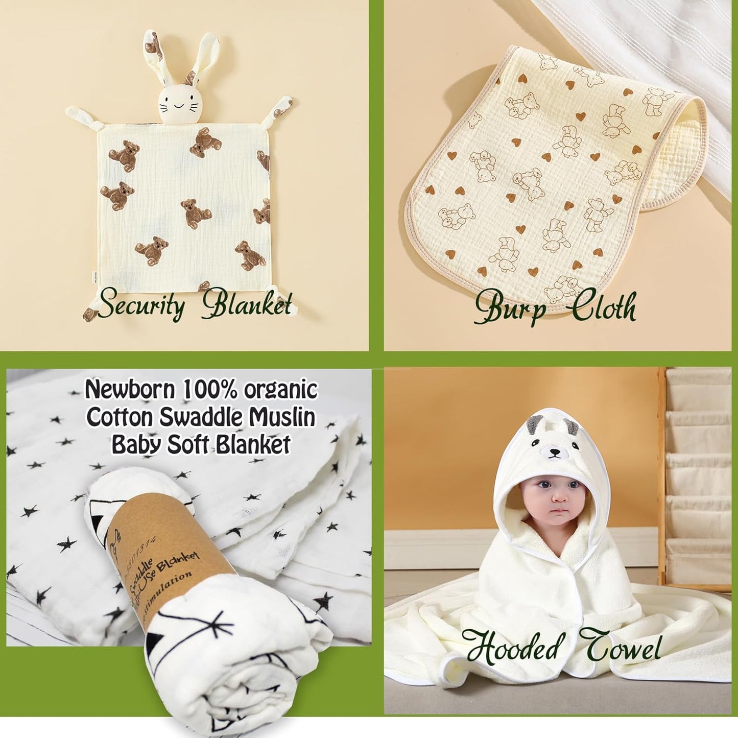 The Ultimate New Baby Gift Basket Unisex | Green Baby Shower Gift Set w/Diaper Caddy, Essentials & Keepsakes | Care Package for New Mom, Baby Boy or Girl | Welcome Baby Present w/Clothes & Nursery