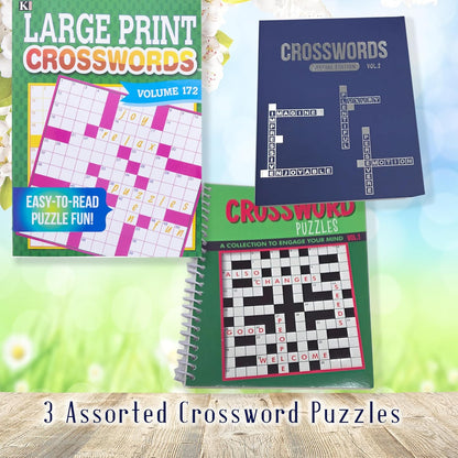 Activity & Puzzle Books Bundle for Adults - 13 Item (Get Well Soon) in a Tote Bag. Word Search, Crossword, Sudoku Pens & Brain Teasers for Seniors, Recovery, Hospital, Surgery Rehab, Brain Exercise