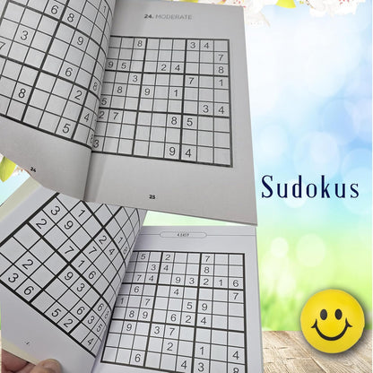 Activity & Puzzle Books Bundle for Adults - 13 Item (Get Well Soon) in a Tote Bag. Word Search, Crossword, Sudoku Pens & Brain Teasers for Seniors, Recovery, Hospital, Surgery Rehab, Brain Exercise