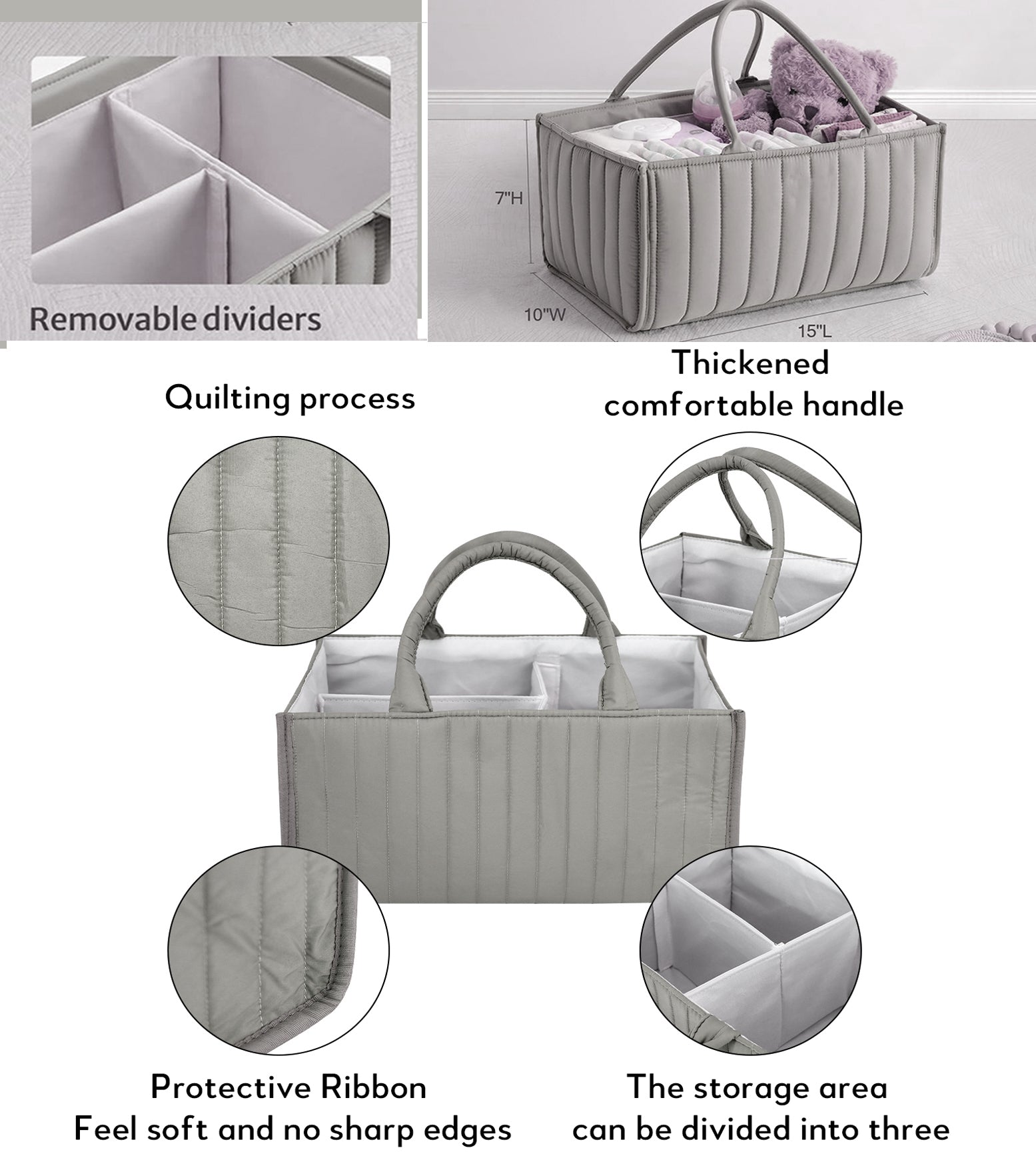 New Baby Boy Gift Basket in Diaper Bag, Grey & Blue Baby Shower Gift Set for New Mom, Newborn Essentials Bundle, Welcome Baby After Labor Gift Beyond The Box