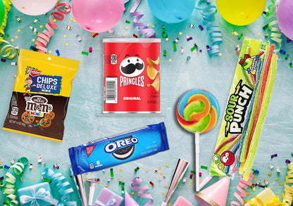 Birthday Gift Basket  Care Package for kids Happy Birthday Balloon & Greeting card, Candy & Snacks. The ultimate variety gift box for boy, girl, teenager, Grandson or Granddaughter, Fun Surprise Box