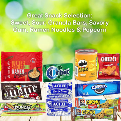 COLLEGE ESSENTIAL CARE PACKAGE, Gift Box for Dorm - Get Well Gift basket - Military gift basket, Snacks candy and game School supply & self-care items