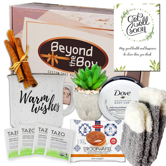 Get well soon Gift Basket for women  Care Package wsnacks & greeting card, after-surgery hospital recovery variety gift, cancer, Injury  Feel better soon, Speedy recovery encouragement gift