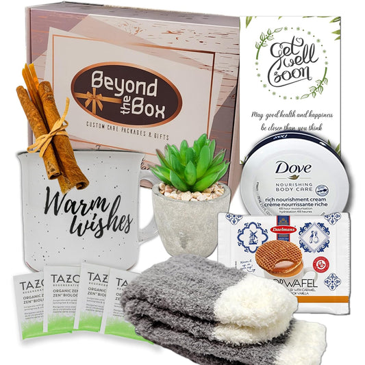Get well soon Gift Basket for women  Care Package wsnacks & greeting card, after-surgery hospital recovery variety gift, cancer, Injury  Feel better soon, Speedy recovery encouragement gift
