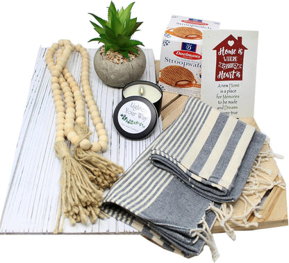 Perfect Housewarming Gift Basket for New Home | Hostess House Warming Gift for Couple Gift for Women of Home décor and Snacks, Welcome Family to a New Home