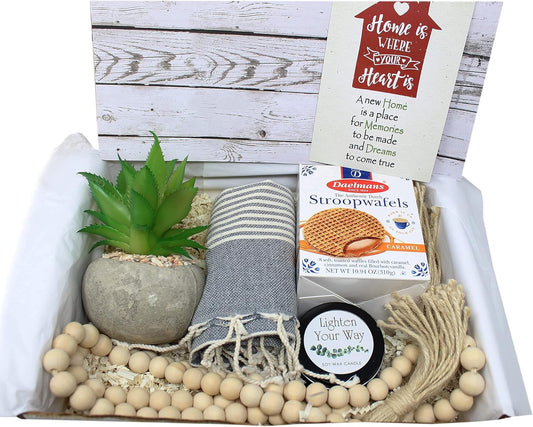 Perfect Housewarming Gift Basket for New Home | Hostess House Warming Gift for Couple Gift for Women of Home décor and Snacks, Welcome Family to a New Home