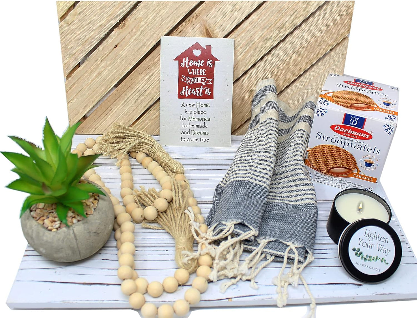 Perfect Housewarming Gift Basket for New Home | Hostess House Warming Gift for Couple Gift for Women of Home décor and Snacks, Welcome Family to a New Home