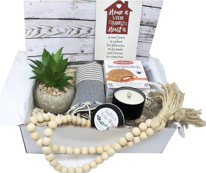 Perfect Housewarming Gift Basket for New Home | Hostess House Warming Gift for Couple Gift for Women of Home décor and Snacks, Welcome Family to a New Home