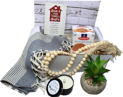 Perfect Housewarming Gift Basket for New Home | Hostess House Warming Gift for Couple Gift for Women of Home décor and Snacks, Welcome Family to a New Home